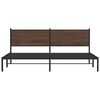 vidaXL Bed Frame Brown Oak Steel, Engineered Wood Full Bed Frame