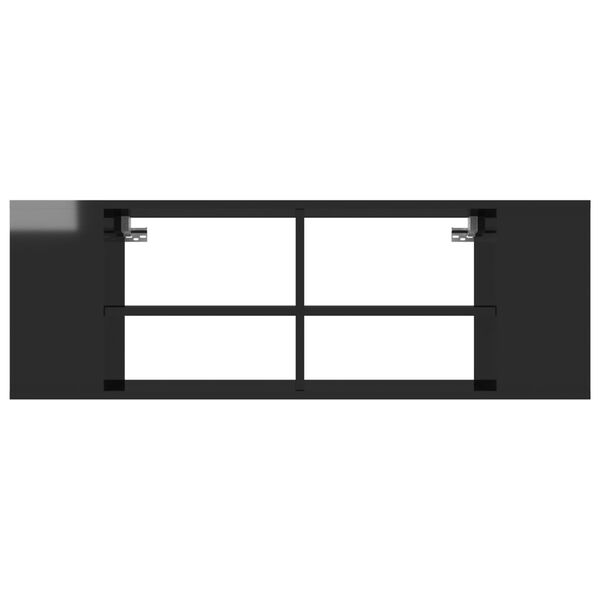 vidaXL TV Cabinet High gloss black Engineered Wood 40.2 x 13.8 x 13.8 in