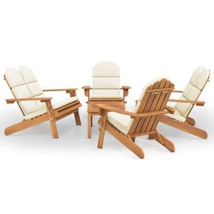 vidaXL Garden Lounge Set Cream white, Natural wood