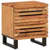 vidaXL Bedside Cabinet Brown Solid acacia wood, engineered wood, steel