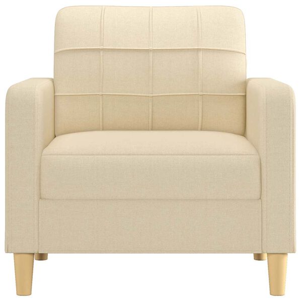 vidaXL Sofa Chair Cream Fabric (100% polyester), Metal, Textilene Single