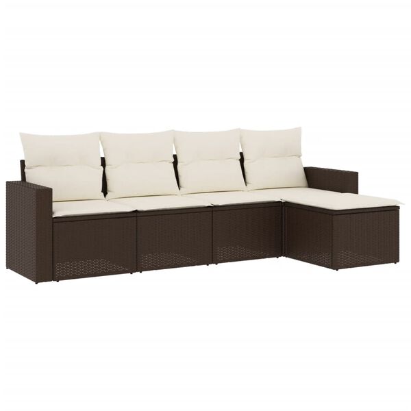 vidaXL Garden Sofa Set Brown PE Rattan Large Modular Garden Sofa Set