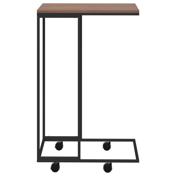 vidaXL Side Table Black and brown Engineered wood, Iron Compact Portable