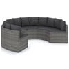 vidaXL 6 Piece Patio Sofa Set with Cushions Poly Rattan Gray