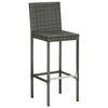 vidaXL Patio Bar Stools with Cushions 4 pcs Gray Poly Rattan