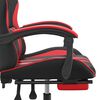 vidaXL Gaming Chair with Footrest Black and Red Faux Leather