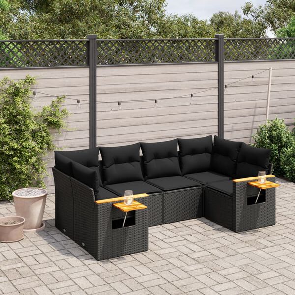vidaXL Garden Sofa Set Black