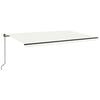 vidaXL Retractable Awning Cream Powder-Coated Aluminum Large