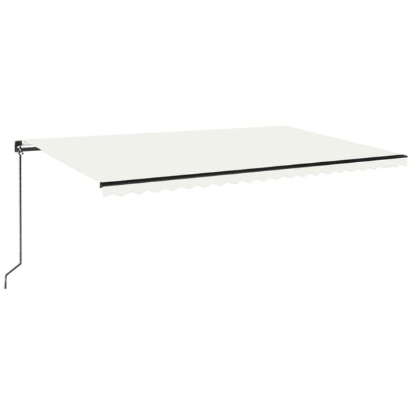 vidaXL Retractable Awning Cream Powder-Coated Aluminum Large