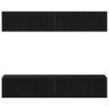 vidaXL TV Cabinet Set 4 pcs Black Oak 31.50 x 11.81 x 11.81 in