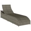 vidaXL Folding Sun Lounger Grey PE rattan Standard Foldable