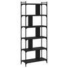 vidaXL Bookcase Black Engineered wood, metal Tall Adjustable Feet
