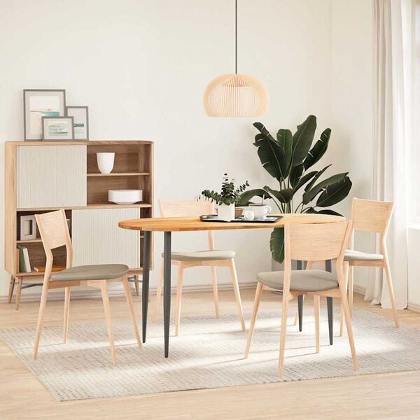 vidaXL Table Top Light brown Solid oak wood Large Durable