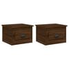 vidaXL Wall-mounted Bedside Cabinet Set of 2 Brown Oak Engineered Wood