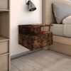 vidaXL Floating Nightstand Set of 2 Smoked Oak Engineered Wood Compact