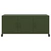 vidaXL TV Cabinet Olive Green Cold-Rolled Steel Medium With Wheels