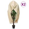vidaXL Plant Fleece Cover Set of 2 Beige