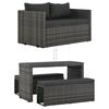 vidaXL Sofa Set Grey PE Rattan 3 Piece Set Durable