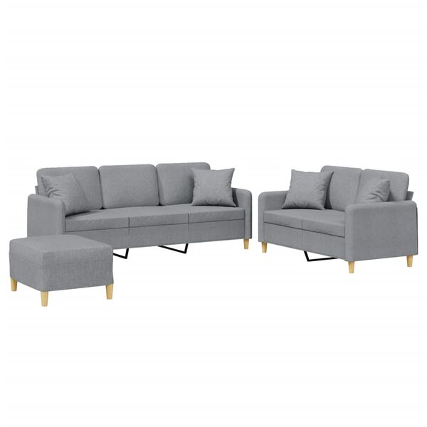 vidaXL Sofa Set Light Grey