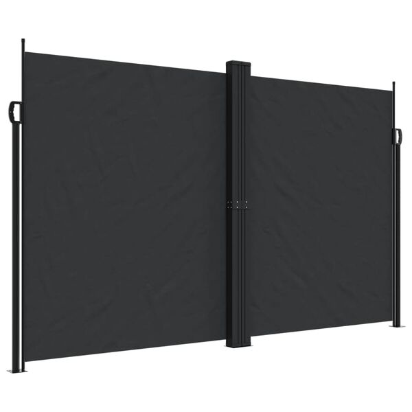 vidaXL Retractable Side Awning Black 100% polyester with a PU coating