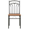 vidaXL Dining Chair Set of 4 Brown and black MDF and Steel Standard
