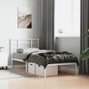 vidaXL Bed Frame White Powder-Coated Steel Twin Bed Frame Rectangular