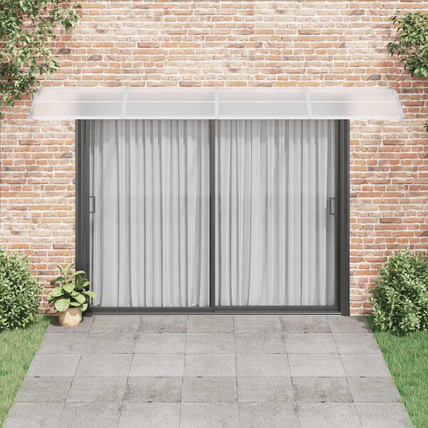 vidaXL Door Canopy Grey Polycarbonate 157.5 x 39.4 in Durable