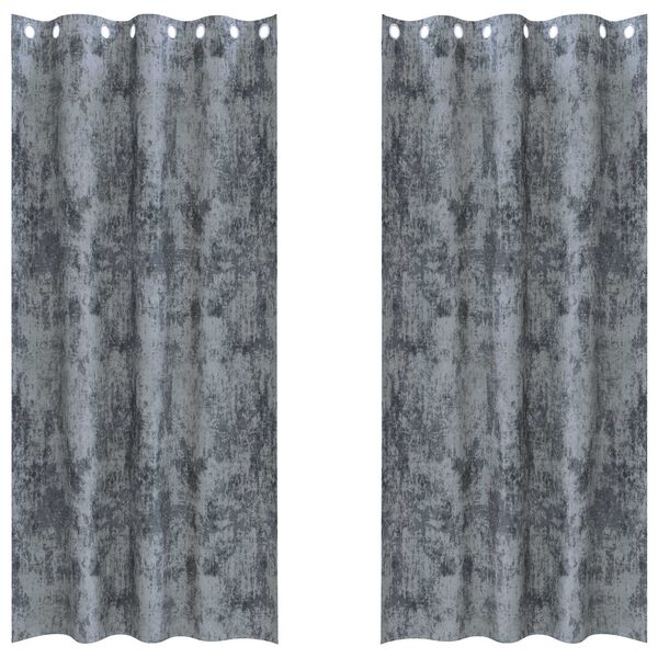 vidaXL Curtain with Curtains 2 pcs Silver Gray 225 x 140 cm Velvet