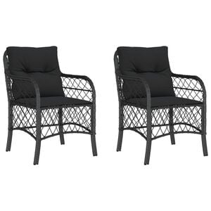 vidaXL Patio Chair Set of 2 Black