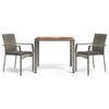 vidaXL Garden Dining Set Grey PE Rattan Medium Modular