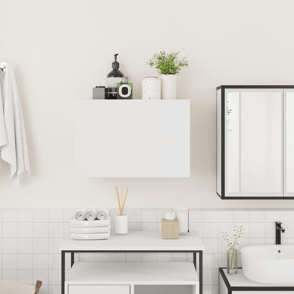 vidaXL Bathroom Wall Cabinet White Engineered wood Medium