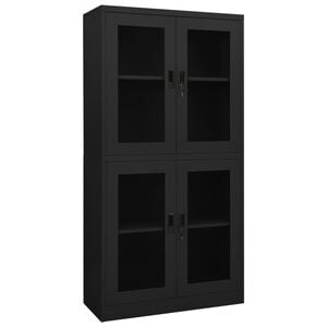 vidaXL Office Cabinet Anthracite Steel 35.4x15.7x70.9 in