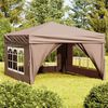 vidaXL Party Tent Taupe 210D oxford fabric with silver coating 10 x 10 ft