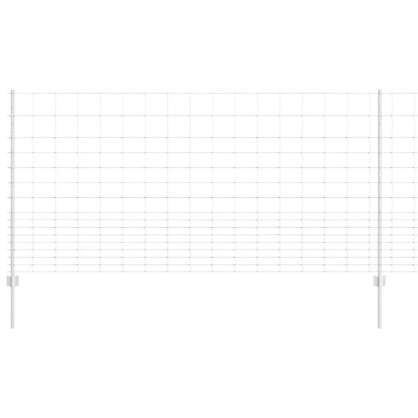 vidaXL Fence with Post Silver 3.94 x 82.02 ft Steel