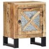 vidaXL Bedside Cabinet Natural wood with black legs Solid mango wood