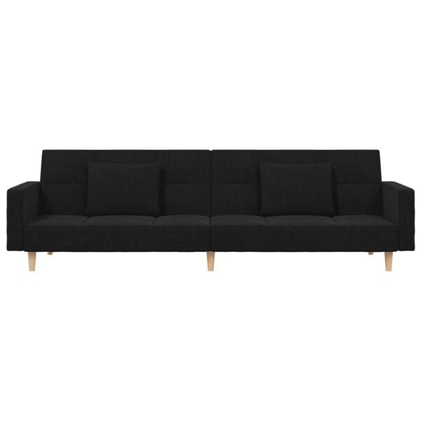 vidaXL Sofa Bed Black 100% polyester, wood, plastic, foam Large