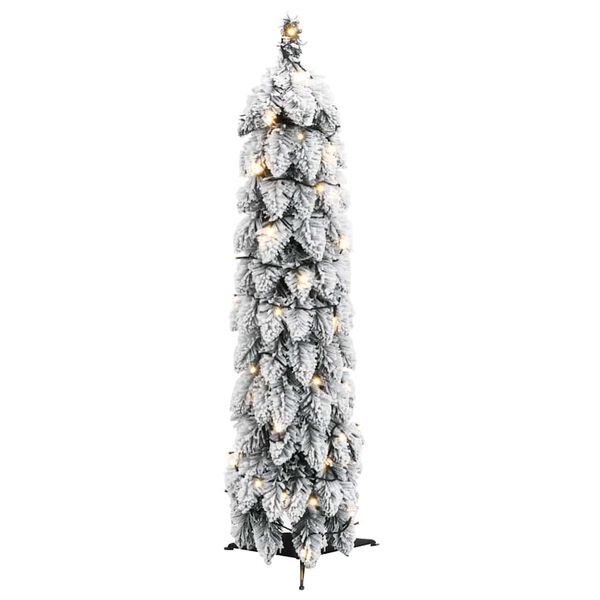 vidaXL Artificial Christmas Tree Green and white PVC, plastic Small