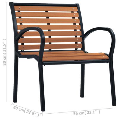 vidaXL Patio Chairs 2 pcs Steel and WPC Black and Brown
