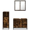 vidaXL Bathroom Furniture Set Smoked Oak Engineered wood Three-piece set