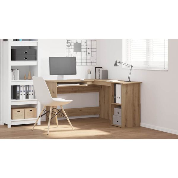 vidaXL Corner Desk Artisan Oak Engineered wood Medium Corner Desk