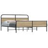 vidaXL Bed Frame Smoked Oak Steel Double Durable Bed Frame