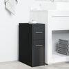 vidaXL Narrow Bathroom Cupboard Black Engineered wood Slim Rollable