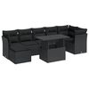vidaXL Garden Sofa Set Black PE rattan Modular Adjustable Armrests