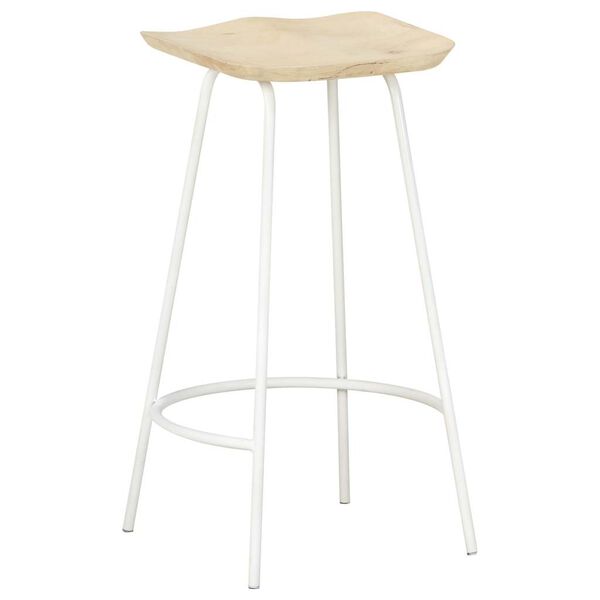 vidaXL Bar Stool Set of 2 Bleached wood, White