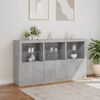 vidaXL Sideboard Concrete grey Engineered wood, glass Large Sideboard