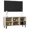 vidaXL TV Stand with Metal Legs Sonoma Oak 40.7"x11.8"x19.7"