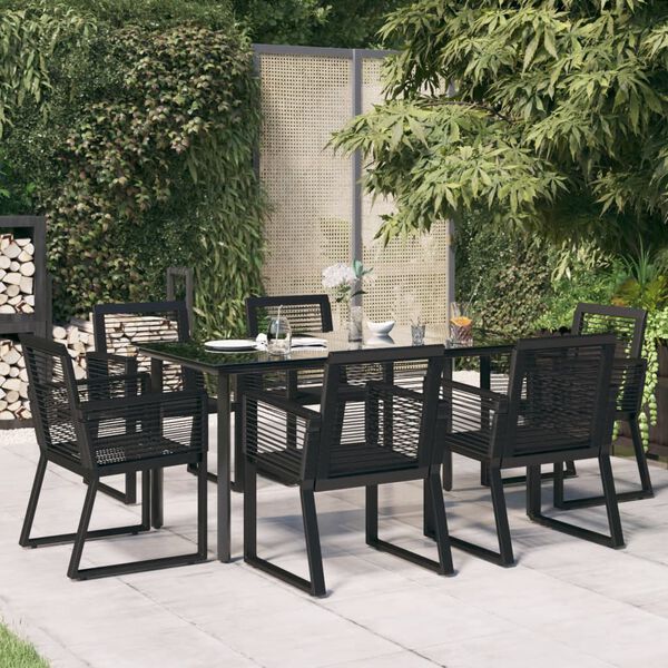 vidaXL Garden Dining Set Black