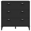 vidaXL Drawer Chest Black Engineered wood, Plastic Drawer Cabinet