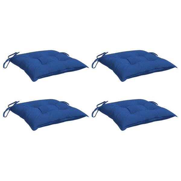 vidaXL Chair Cushion Set of 4 Blue Oxford fabric (100% polyester)