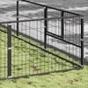vidaXL Dog Kennel Black Steel Large Durable Dog Kennel Rectangular